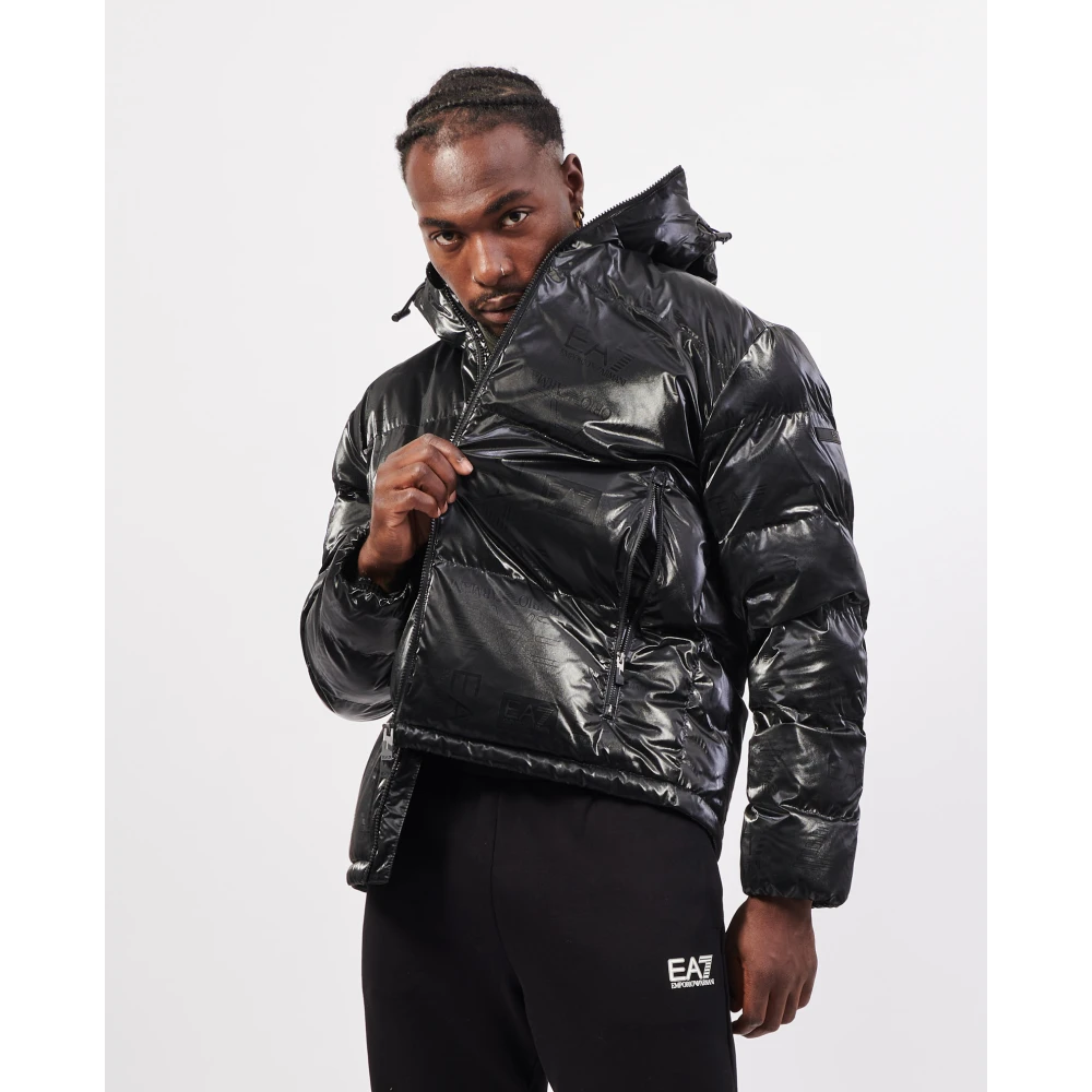 Emporio Armani Zwarte Gewatteerde Hoodiejas Black Heren
