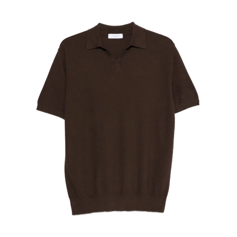 Boglioli Brown Polo Shirts, Male, L, Polo Jumper