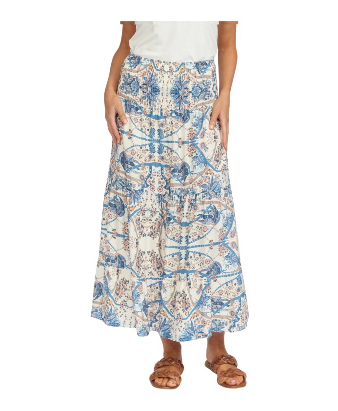 jupe-bleue-antique-avec-taille-elastique