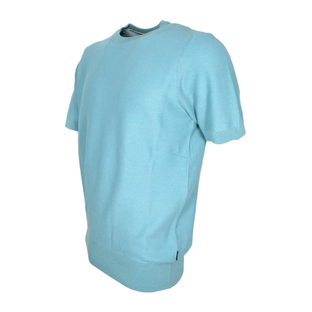 Hugo Boss Katoenen Trui met Korte Mouwen Tantino Blauw Blue Heren