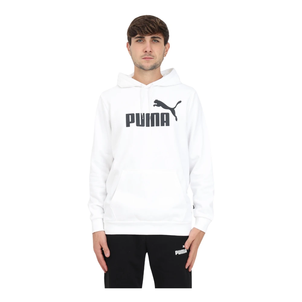 Puma Witte hoodie met contrasterende logoprint White Heren