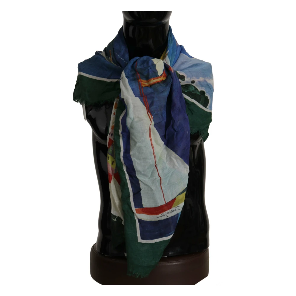 Dolce & Gabbana Luxe Sorrento Logo Zijden Sjaal Multicolor Dames