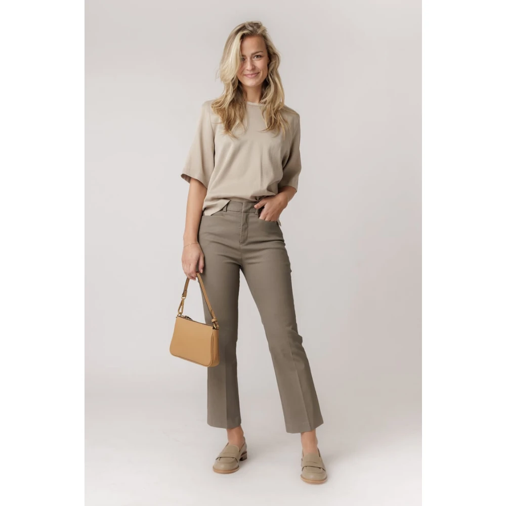 drykorn Bruine Mand Broek Regular Fit Green Dames