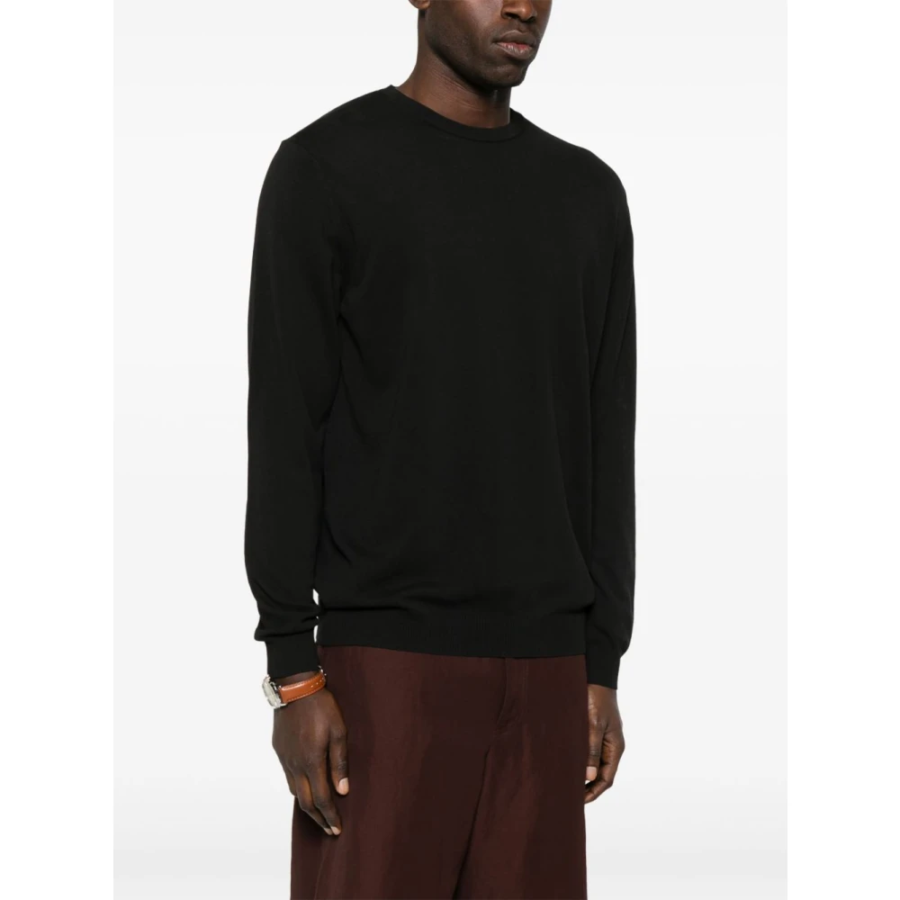 Daniele Fiesoli Zwarte Crew Neck Sweater Lange Mouwen Black Heren