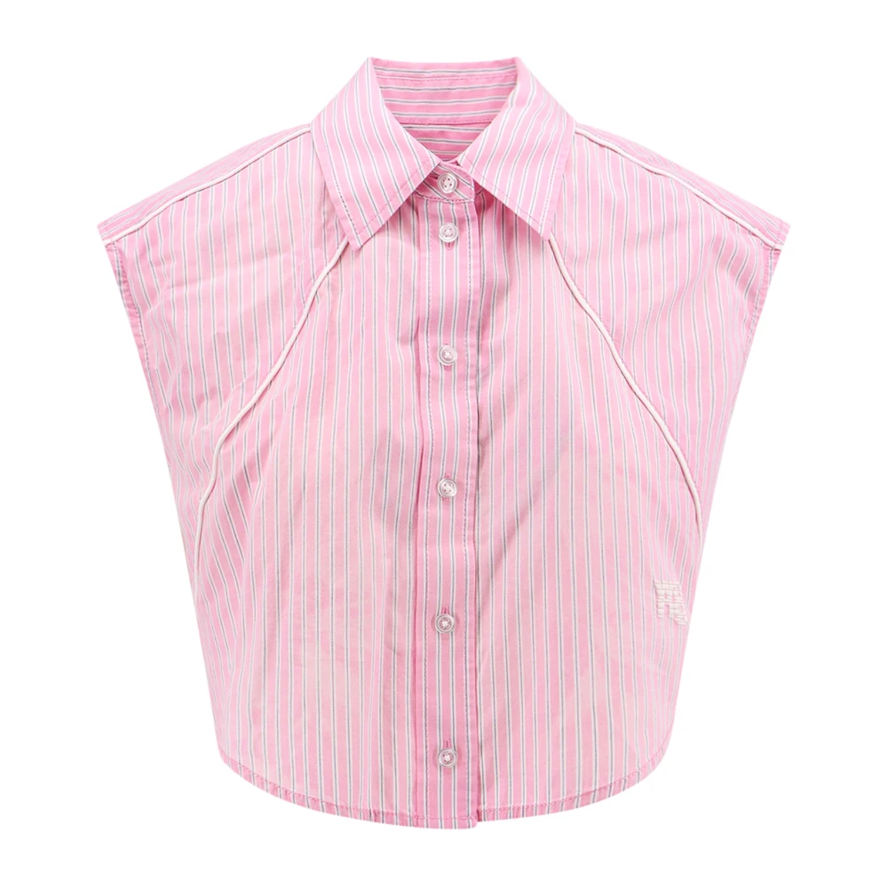 Alexander wang Roze Mouwloze Crop Shirt Pink Dames