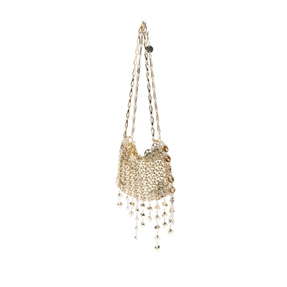Paco Rabanne Ketting Schoudertas met Kristalversiering Yellow Dames