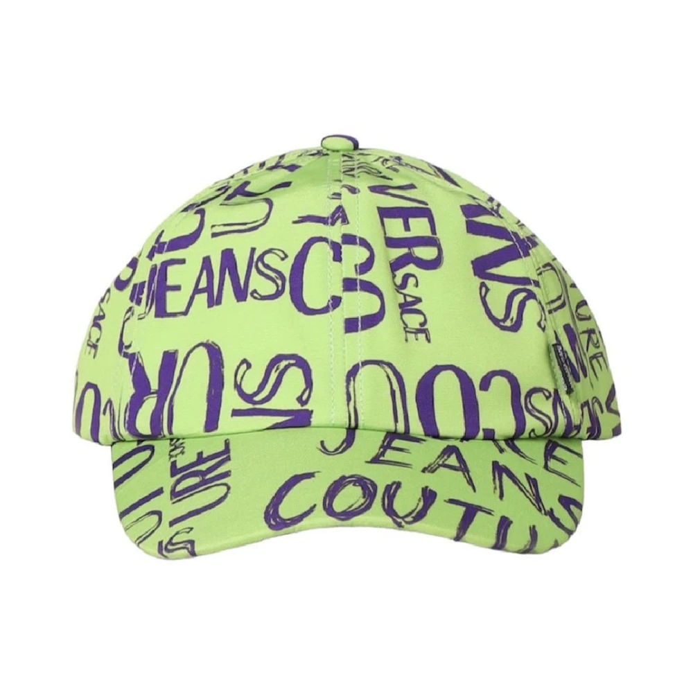 Versace Jeans Couture Grön Bomulls Logo Couture Hatt för Män Green, Herr