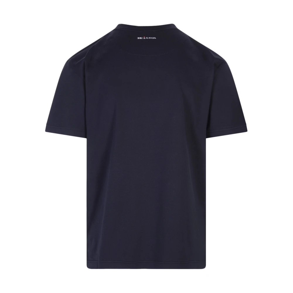 Kiton Blauwe Katoenen Crew Neck Sweater Blue Heren