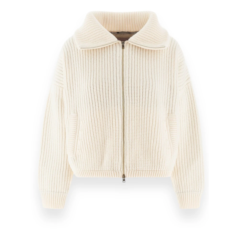 Herno Resort Cardigan Puffer Jas White Dames