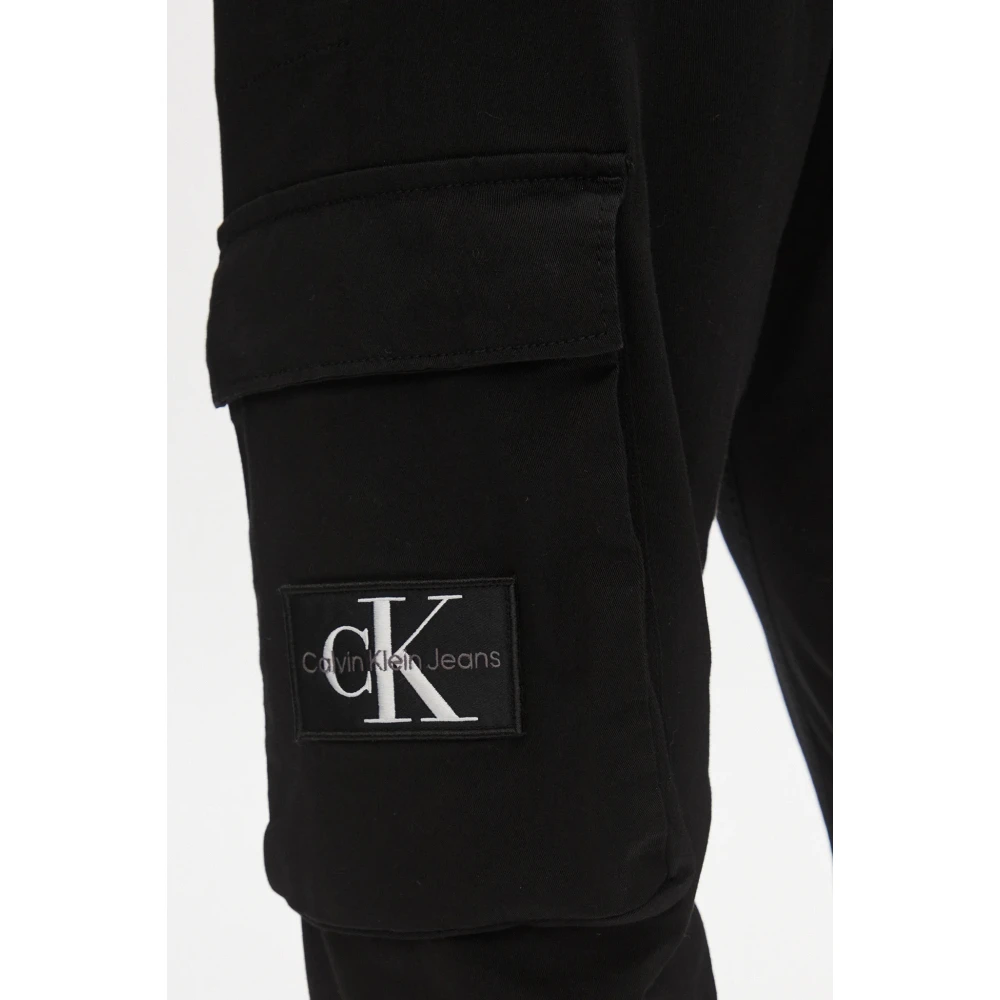 Calvin Klein Jeans Cargo Broek met Lage Taille Black Heren