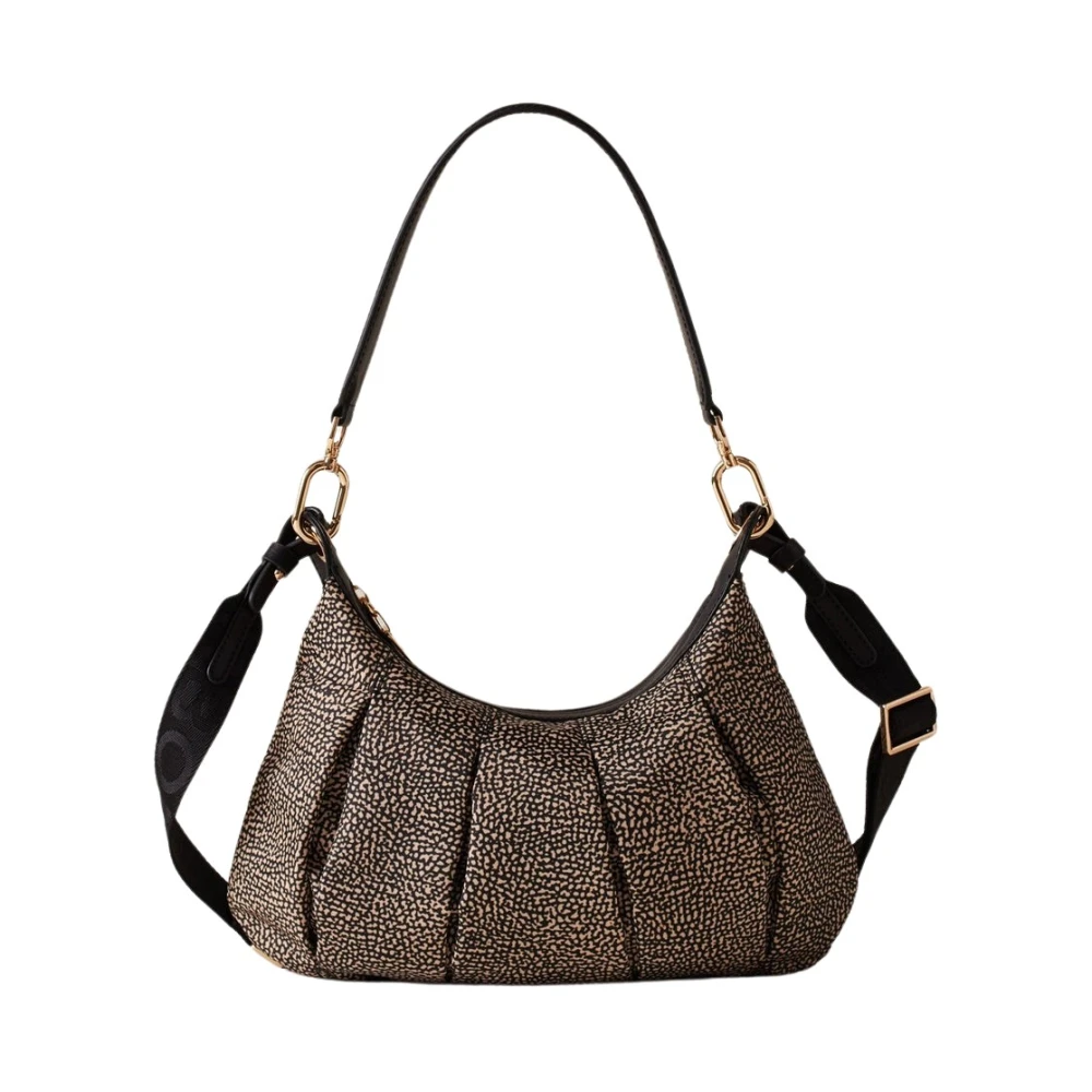 Borbonese Natuurlijk Zwarte Hobo Tas Black Dames