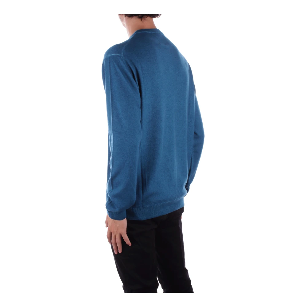 Woolrich Turquoise Logo Front Sweater Blue Heren
