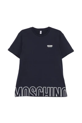 Blå Crew Neck Logo T-shirts