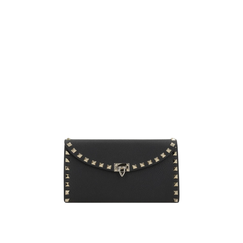 Valentino Garavani Zwarte Studs Ketting Portemonnee Tas Black Dames