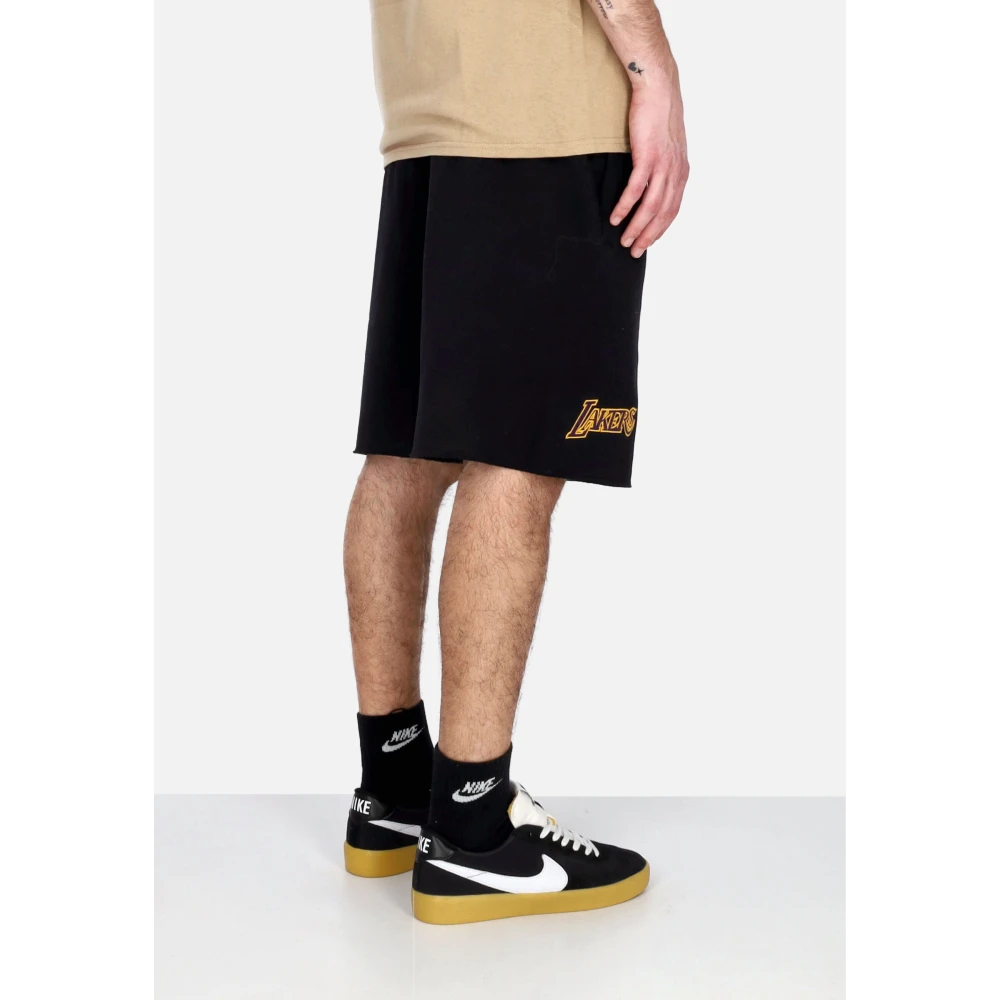 Mitchell & Ness NBA Postgame Vintage Logo Fleece Shorts Black Heren