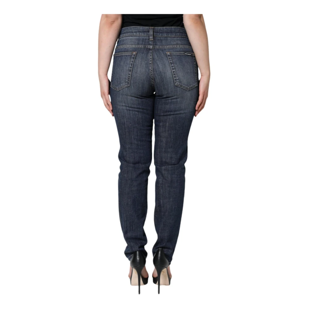 Dolce & Gabbana Donkerblauwe Skinny Denim Jeans Blue Dames