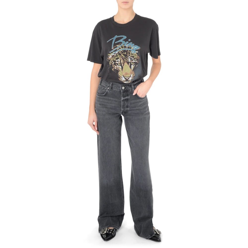 Anine Bing Vintage Luipaardprint T-Shirt Black Dames