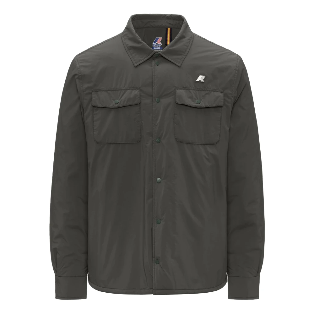 K-Way Men's Gray Light Jackets, M, Plain Warm Jacket