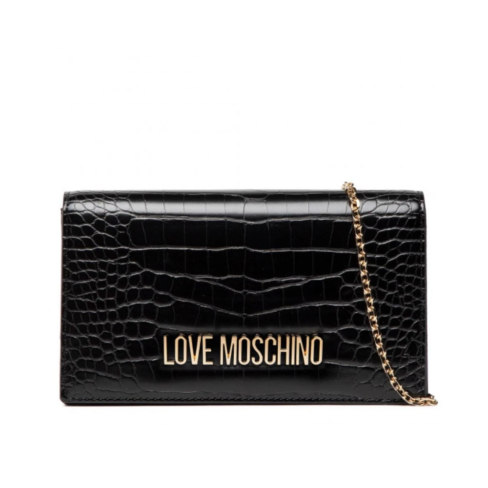 Love Moschino Women's Black Animal Motif Shoulder Bag