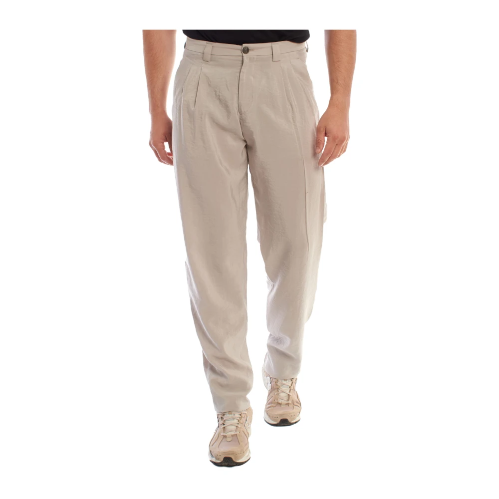 Emporio Armani Men's Beige Chinos, Xl, Slim Fit Chino Trousers