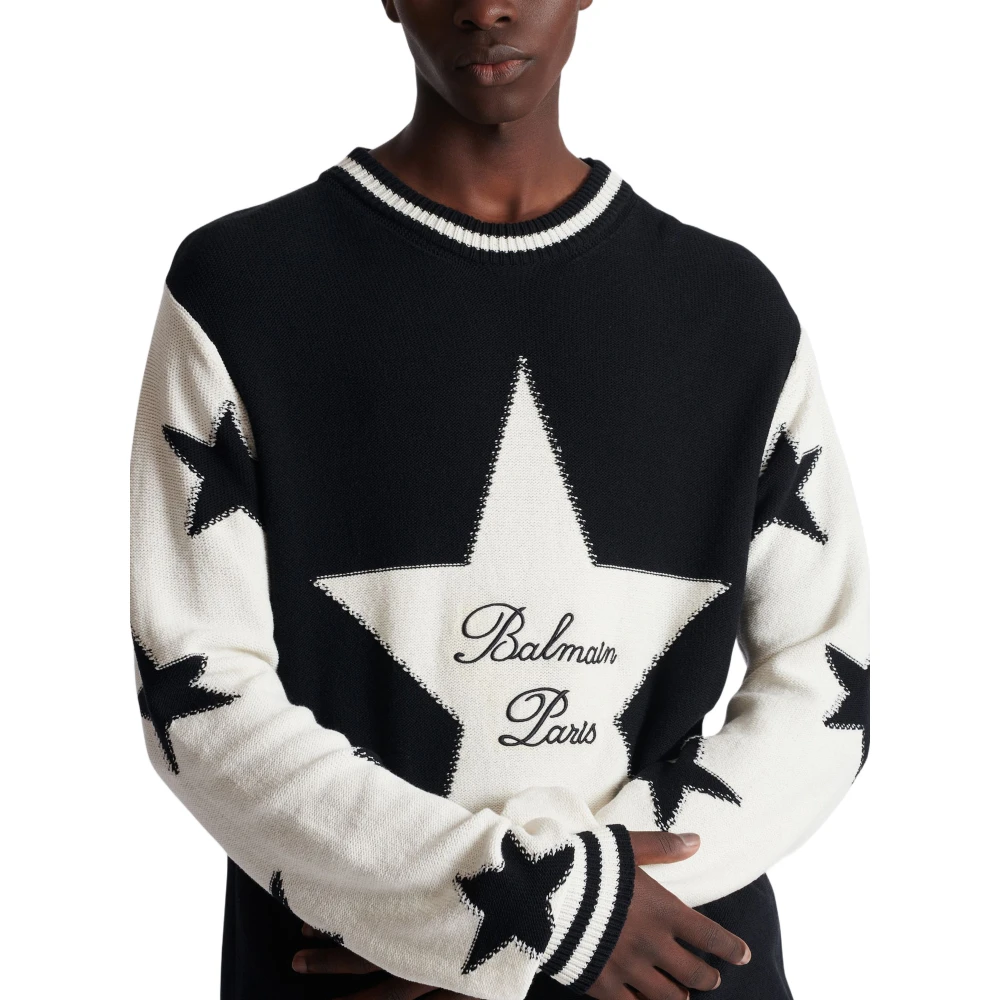 Balmain Trui met sterrenpatroon Black Heren