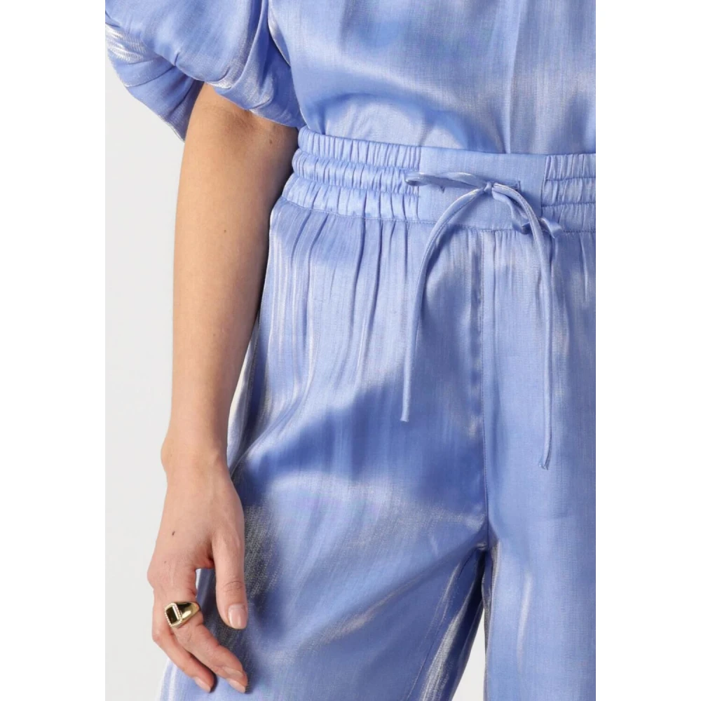 Dante 6 Shimmer Wide Leg Broek in Blauw Blue Dames