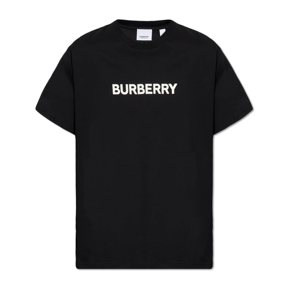Burberry Zwarte Crewneck T-shirts en Polos met Lettering Black Heren