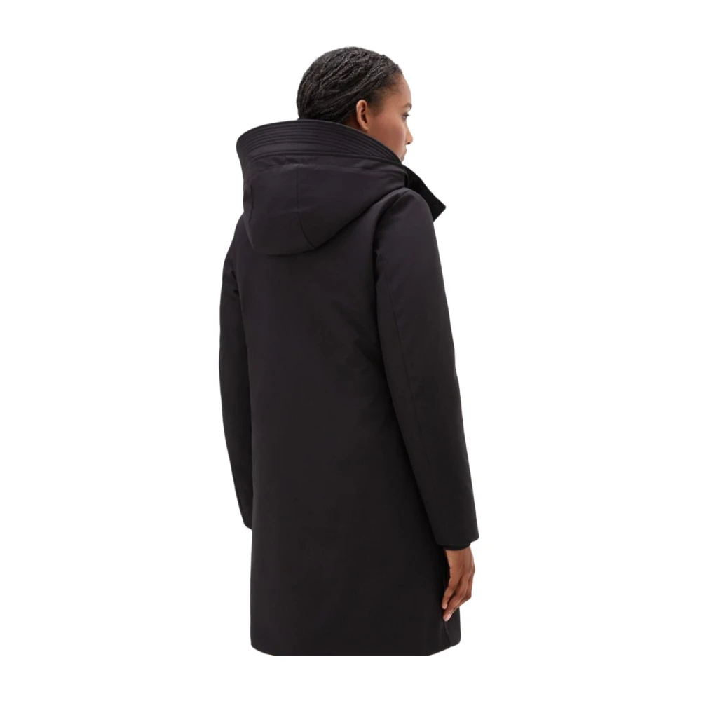 Woolrich Stijlvolle Nylonjassen en Parka's Black Dames