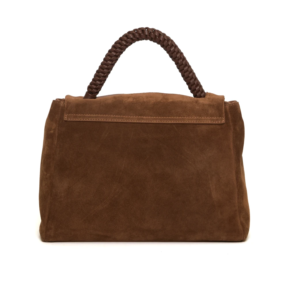Orciani Elegante Leren Schoudertas Brown Dames