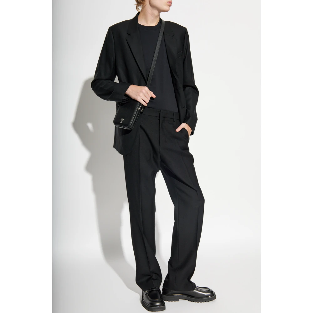 Ami Paris T-shirt met reliëflogo Black Heren