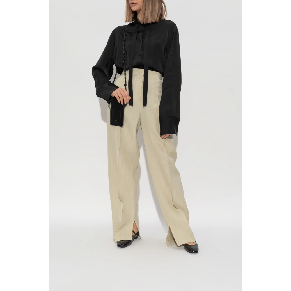 Jil Sander Zijden overhemd Black Dames
