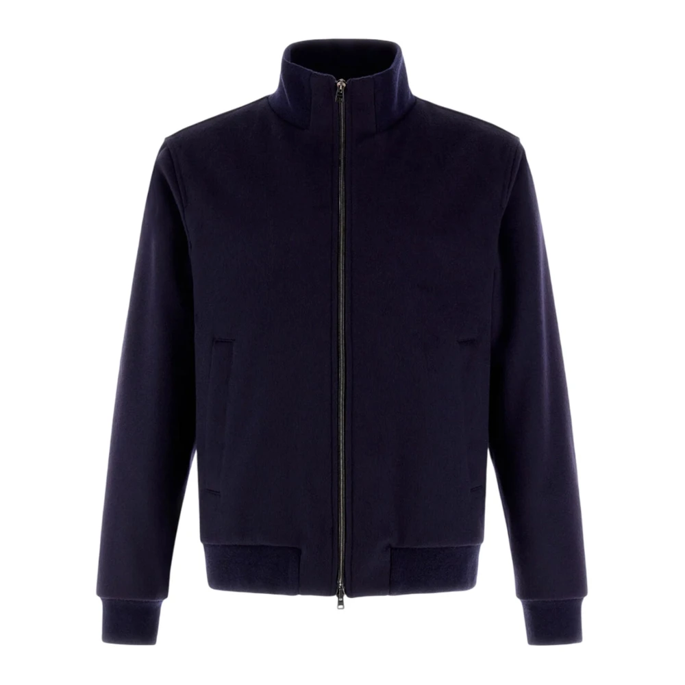 Herno Blauwe Wol Kasjmier Bomberjack Blue Heren