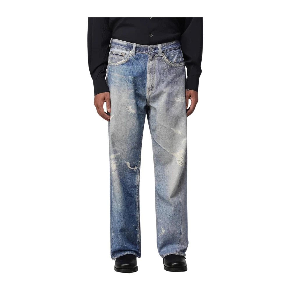 Our Legacy Men's Blue Classic Distressed Jeans For
