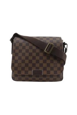 Pre-owned District PM Damier Canvas Axelremsväska