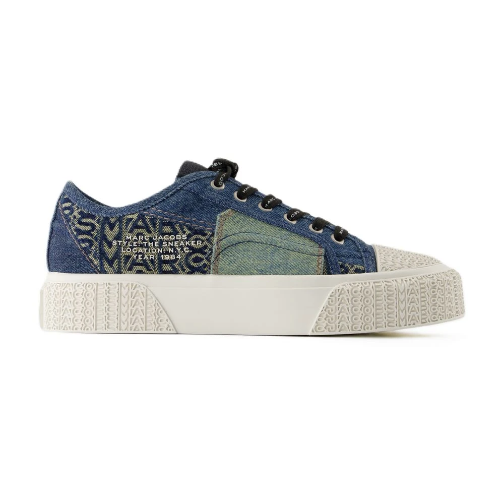 Marc Jacobs Blauwe katoenen sneakers met veters aan de bovenkant Dames Schoenen