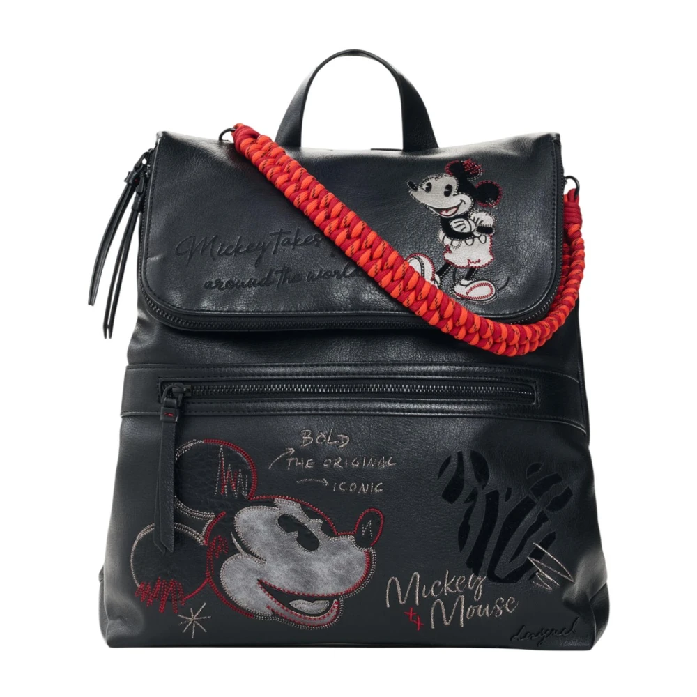 Desigual Donna Noir Zaino Da Mickey Mouse - Immagine 5