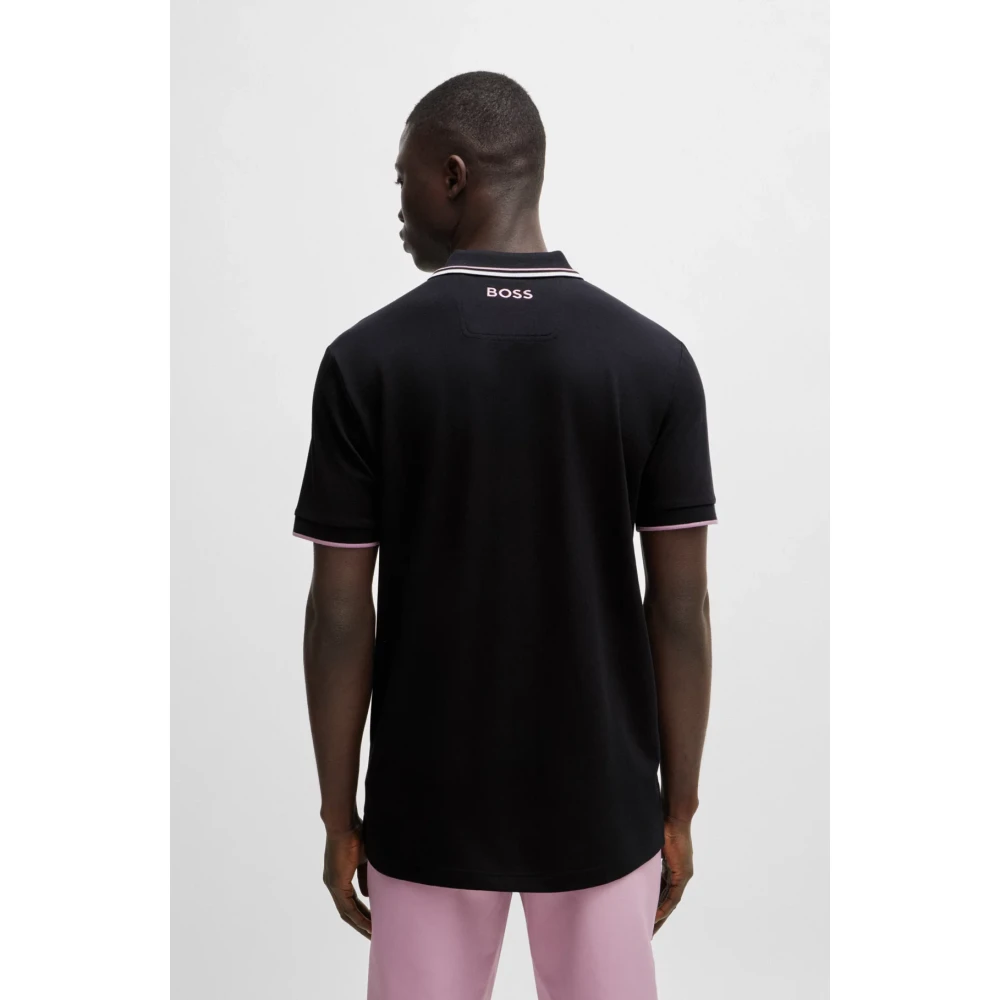 Hugo Boss Blauw Poloshirt met 3D Strepen Blue Heren