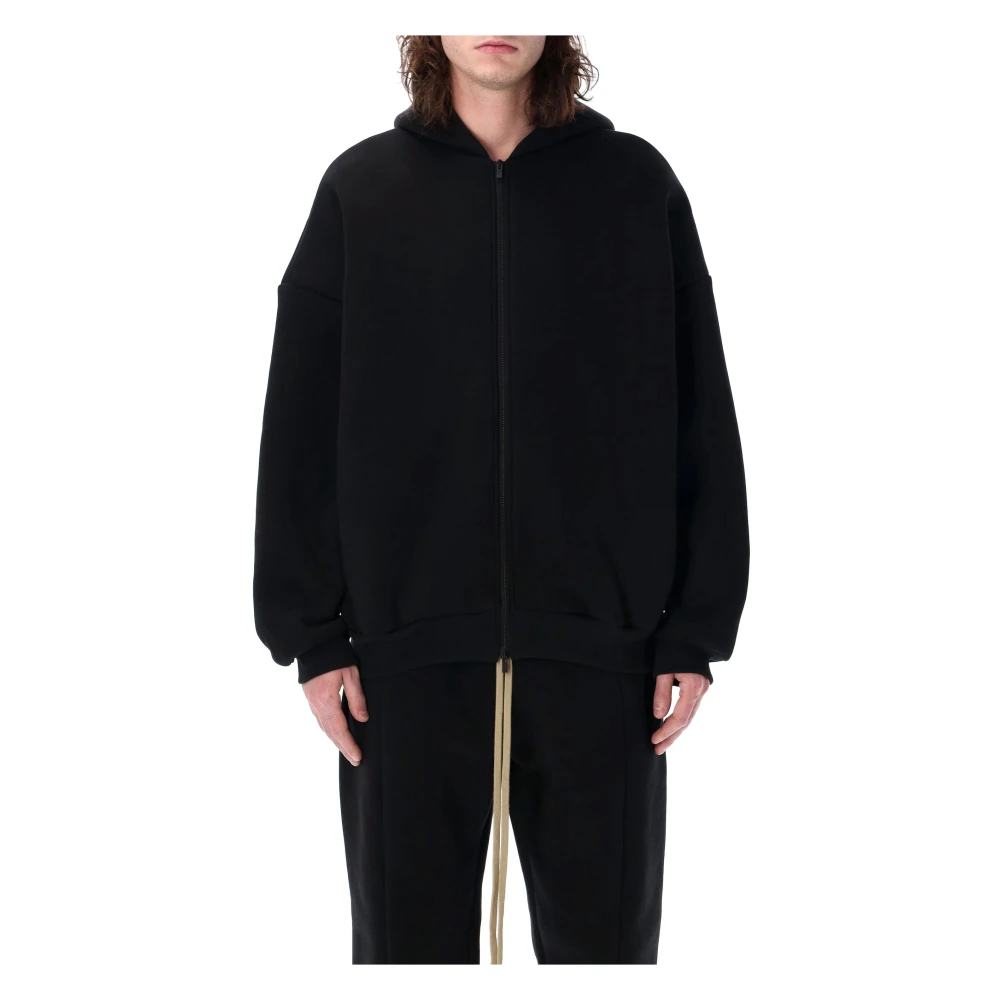 Fear Of God Zwart Gebreide Kleding Eternal Fleece Rits Hoodie Black Heren