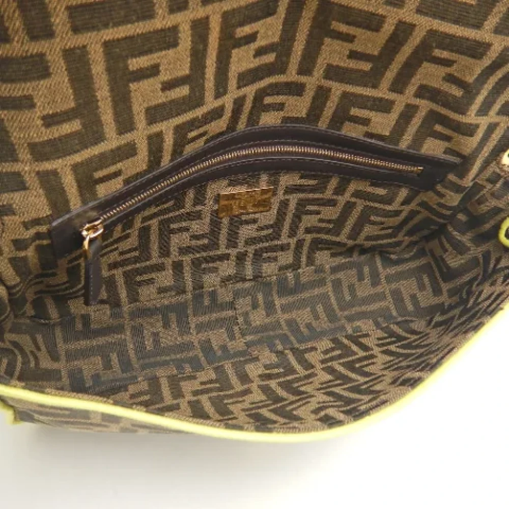 Fendi Vintage Pre-owned Canvas shoulder-bags Yellow Dames
