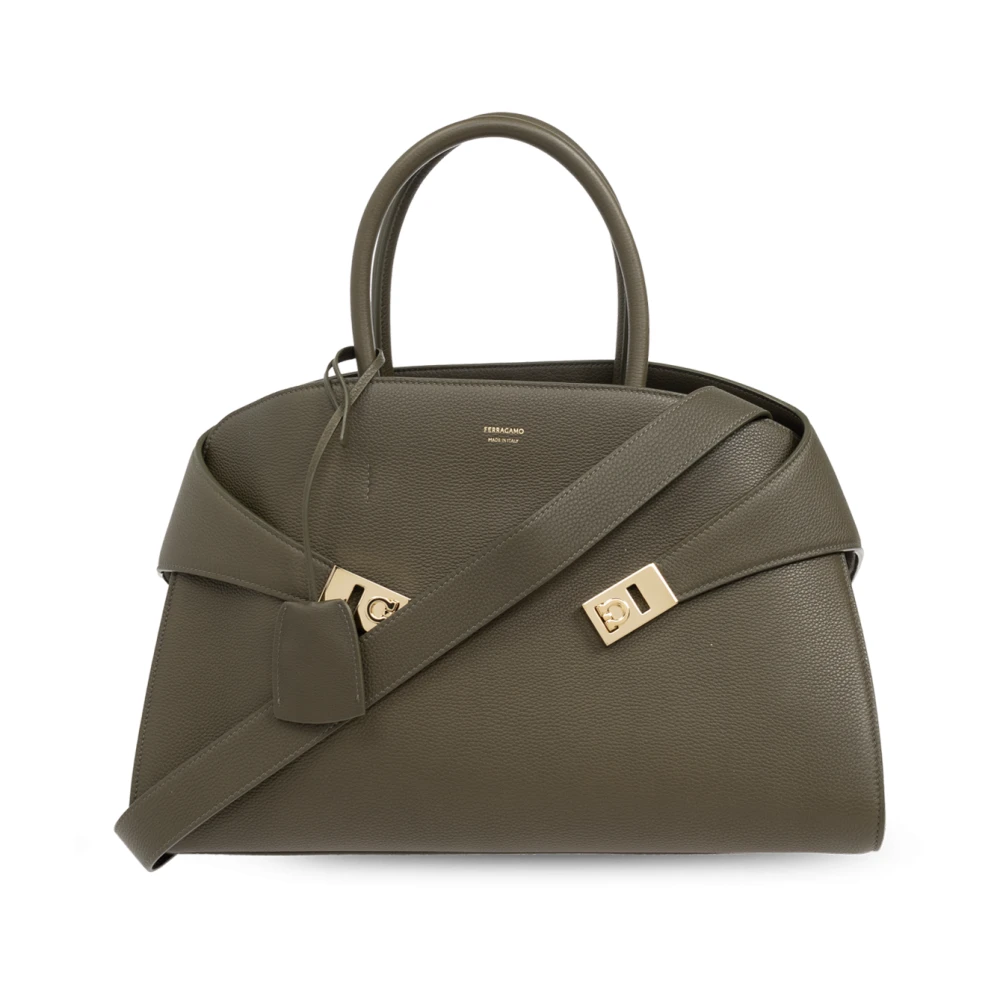 Salvatore Ferragamo Schoudertas Hug Medium Green Dames