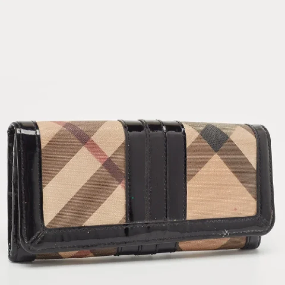 Burberry Vintage Pre-owned Coated canvas wallets Beige Dames