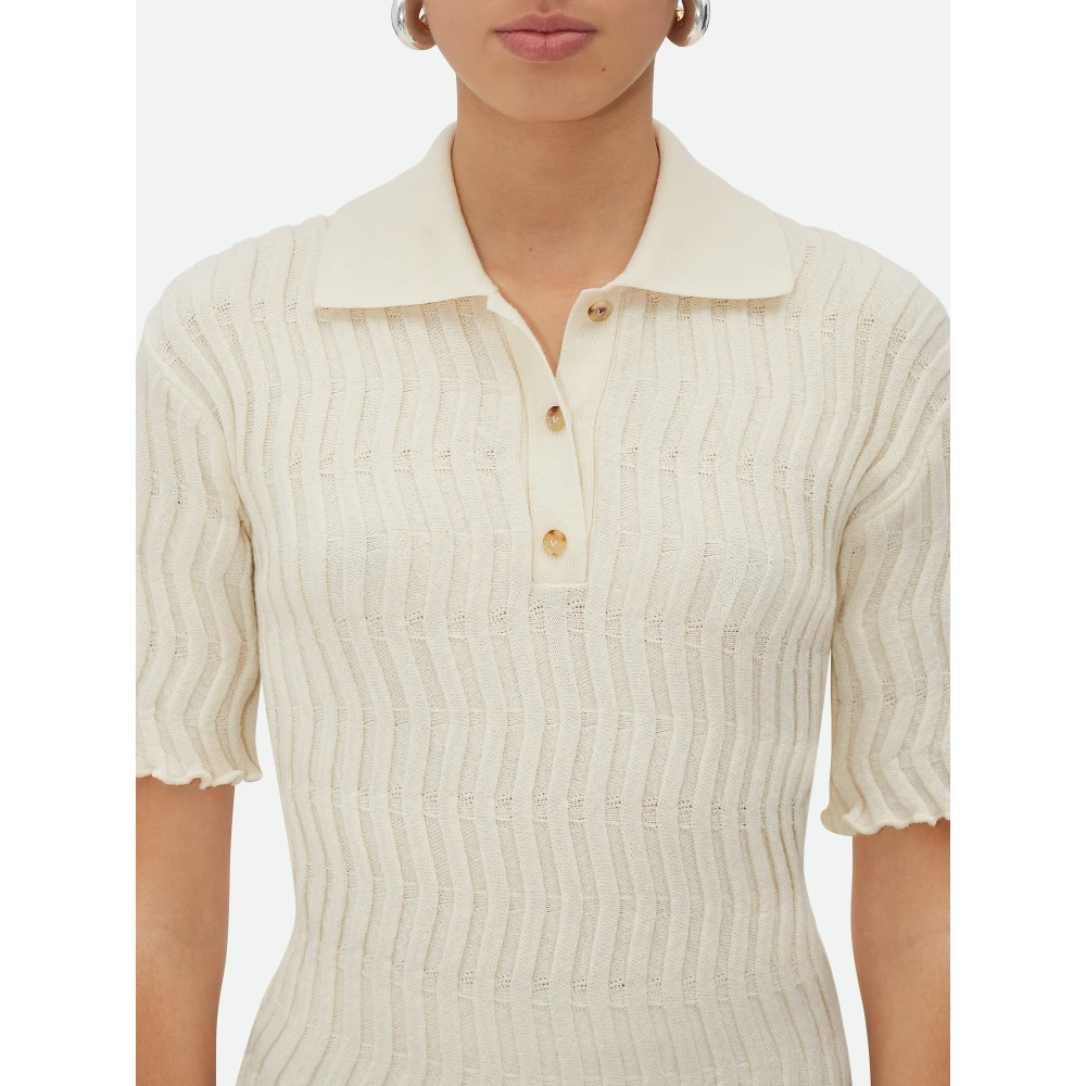 Bottega Veneta Witte Wol Button-Up Shirt White Dames
