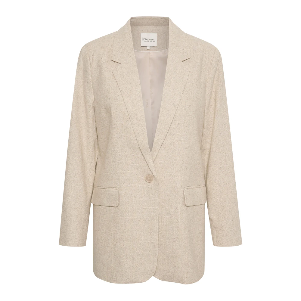 My Essential Wardrobe Lavitamw Blazer Jas Havermeel Beige Dames