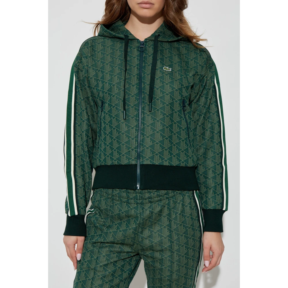 Lacoste Sweatshirt met monogram Green Dames