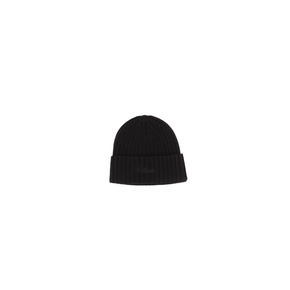 Saint Barth Zwarte Logo Voorkant Wollen Hoed Black Unisex