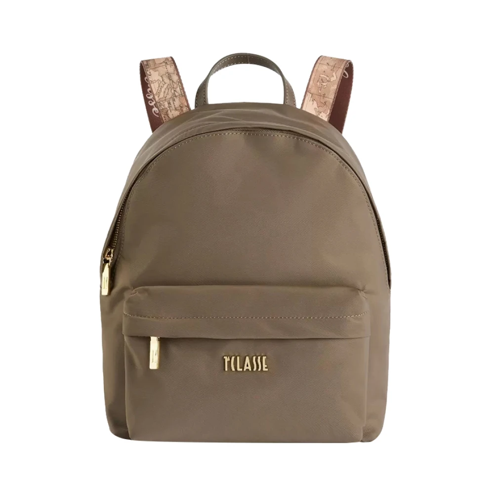Alviero Martini 1a Classe Grijze leren rugzak met Geo Classic-details Gray Dames