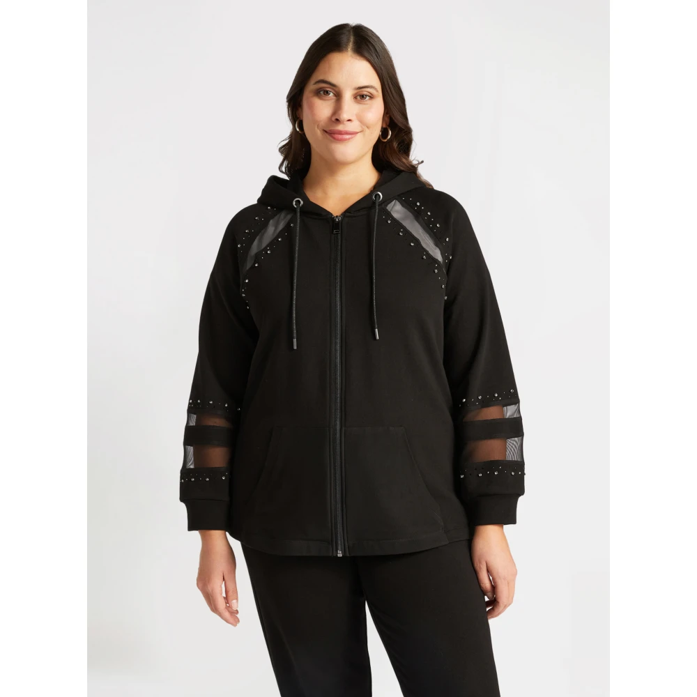 Fiorella Rubino Geborduurde hoodie Black Dames