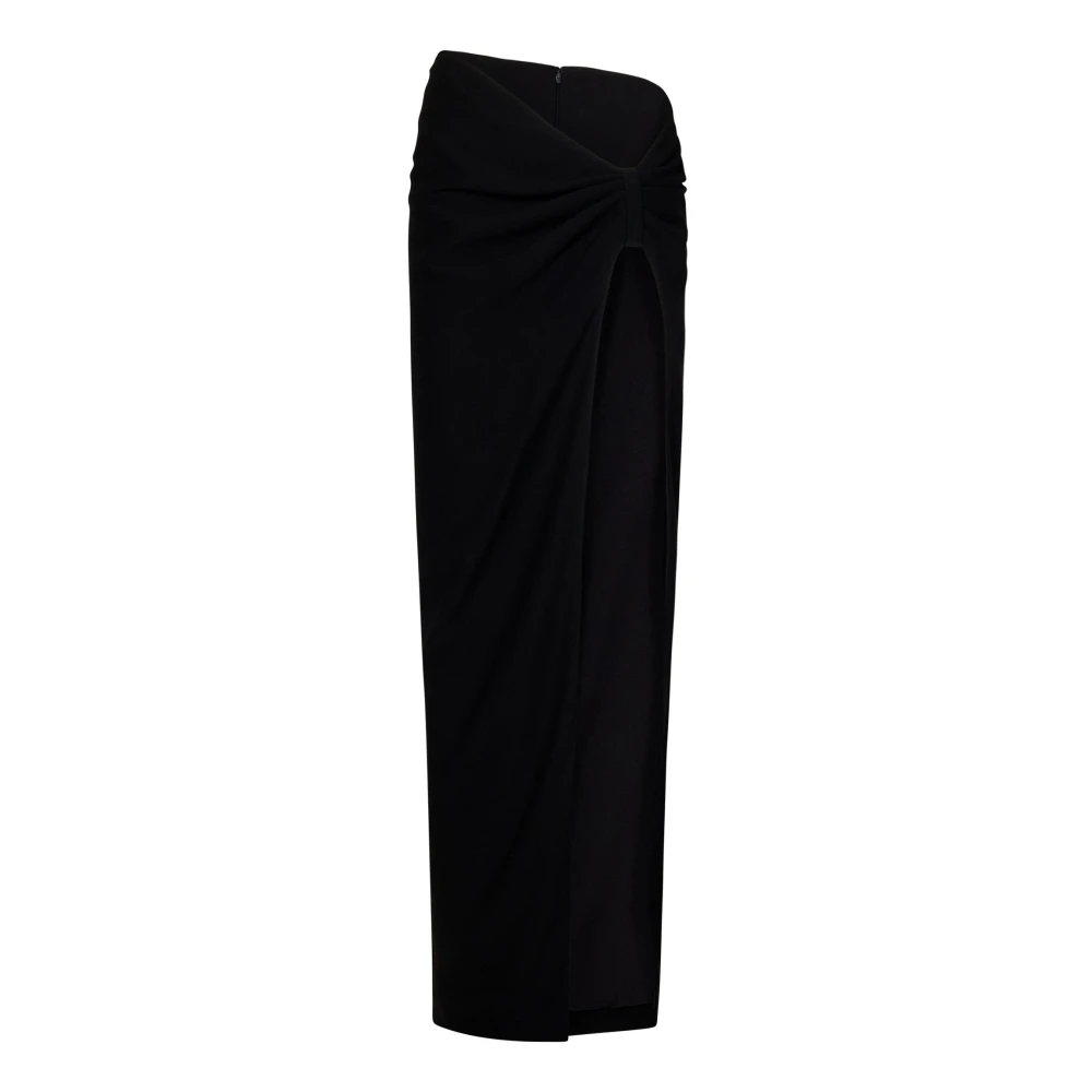 Monot Zwarte asymmetrische rok met hoge split Black Dames