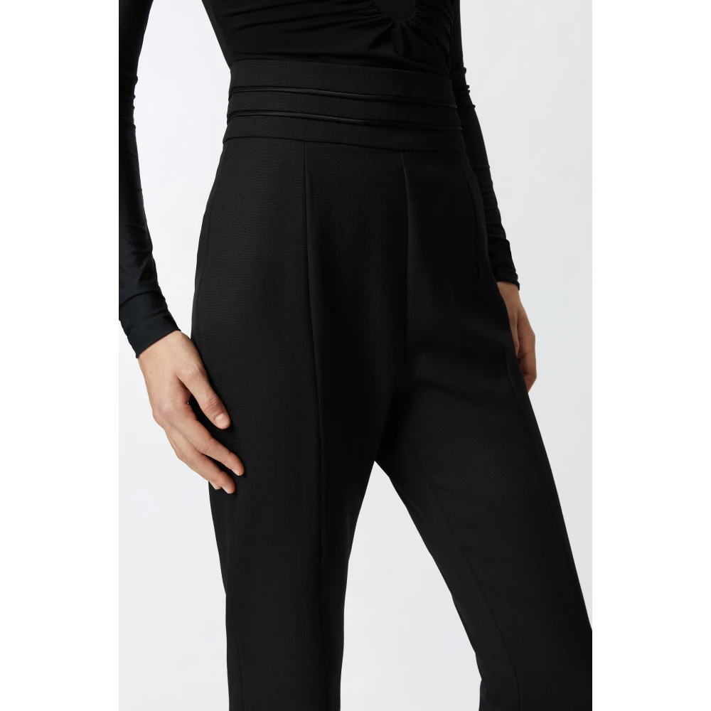 pinko Elegante Hoge Taille Wollen Broek Black Dames