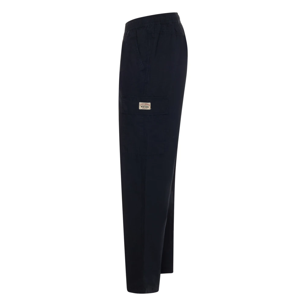 Stüssy Zwarte Cargo Broek met Elastische Tailleband Black Heren
